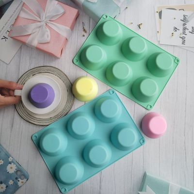 【CW】 6 Holes Silicone Mold Baking Tools Egg Tart Mould Bakeware Round Chocolate Epoxy Resin Tray