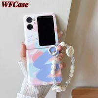 WFCase เคสสำหรับออปโป้ไฟนด์ N2พลิกง่ายสีกราฟฟิตีพับเคสโทรศัพท์ (+ สร้อยข้อมือ) ปกป้องกล้องแบบเต็มกรอบ