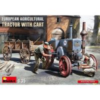 โมเดลประกอบ MiniArt 1/35 MI38055 EUROPEAN AGRICULTURAL TRACTOR WITH CART