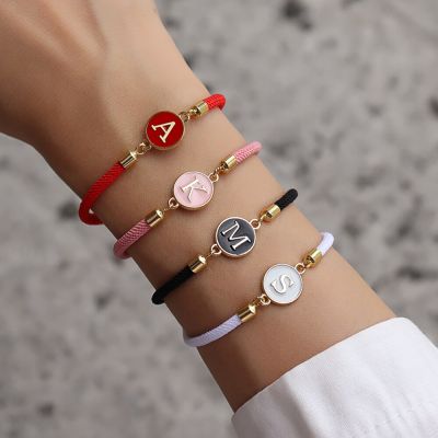 2023 New Hot Colorful A-Z Letter Bracelet Women Fashion 26 Initials Rope Charm Bracelet For Women Jewelry Gift