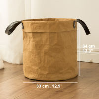 Free Shipping Large Capacity Clothes Storage Bag Children Toy Storage Bucket Kraft Paper Bag Multifunction Handle Laundry Basket