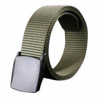 Wild-Men-Canvas-Belt-Hypoallergenic-โลหะฟรีถังหัวเข็มขัดอัตโนมัติผ้าใบสีทึบเข็มขัด Femme