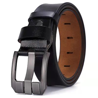 Mens retro pure cowhide leather belt extended big yards wide pin buckle belts joker sell like hot cakes □❁