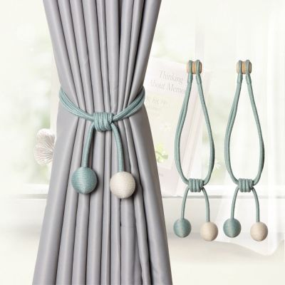 ▦ 1pcs Ball Home Curtain Tie Rope Curtain Curtain Tiebacks Holdbacks Buckle Clips Strong Magnetic