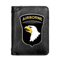 Mens Wallet Genuine Leather Purse Male 101st Airborne Division Printing Wallet Multifunction Storage Bag Coin Card Bags Short