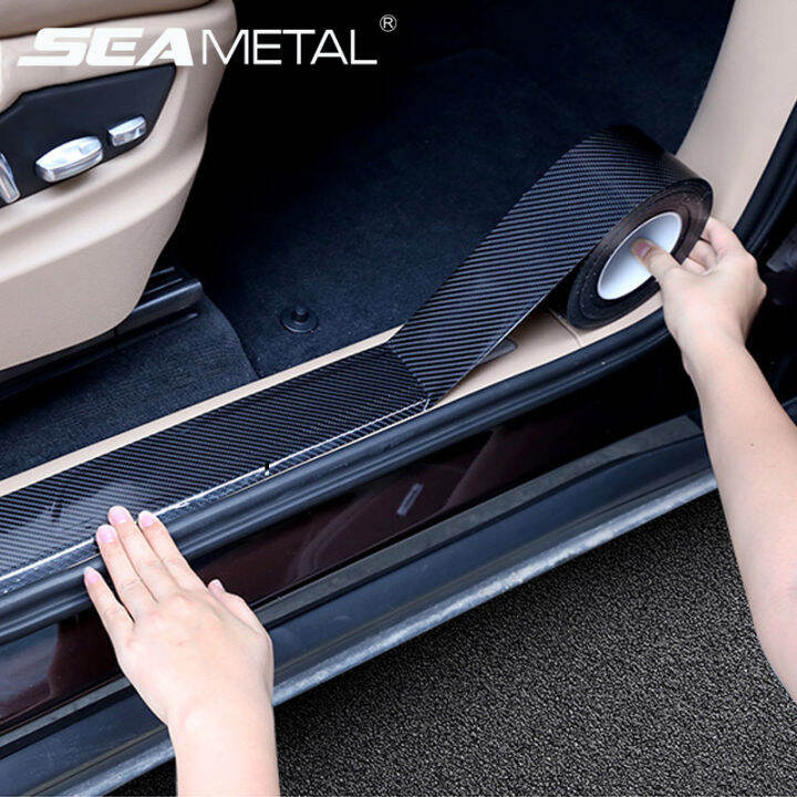 5D Car Door Sill Protector Sticker Door Anti Scratch Carbon Fiber Vinyl