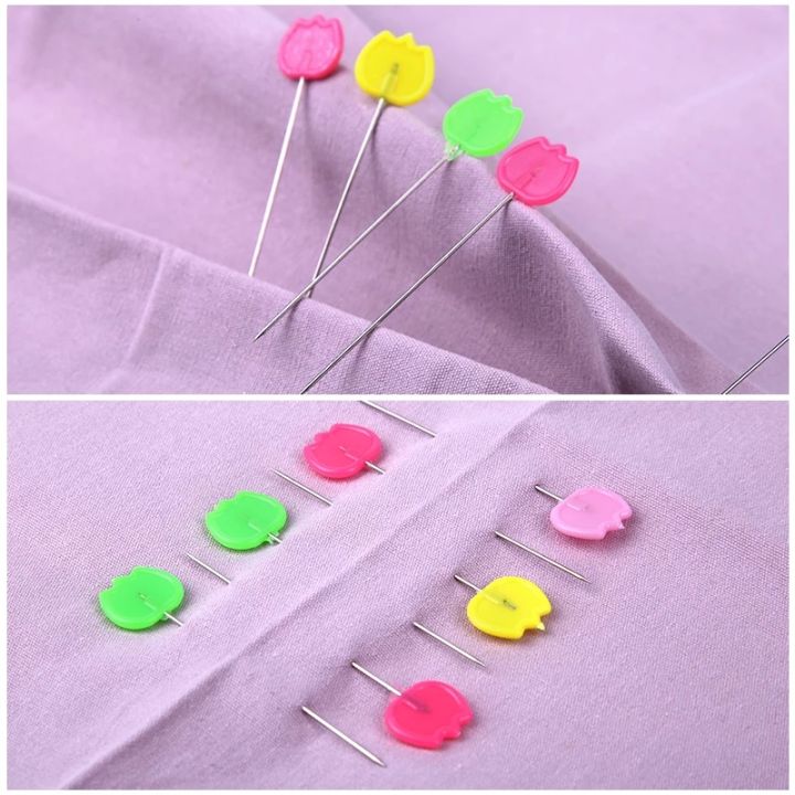 50ชิ้นกล่องสแตนเลสสีปุ่มเข็ม-pins-หัวแบนหัวจักรเย็บผ้า-pins-diy-เสื้อผ้าผ้าตัดเย็บเสื้อผ้าอุปกรณ์เย็บผ้า