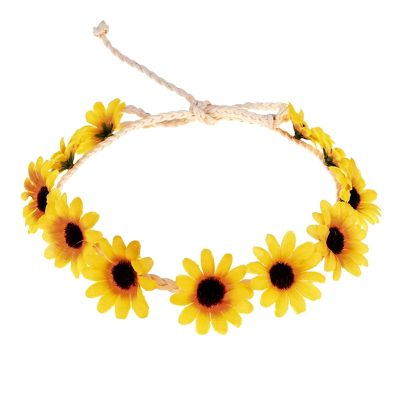 Floral Autumn Sunflower Crown Hair Accessories Bridal Tiara Holiday Hair with Sunflower Hair Accessories