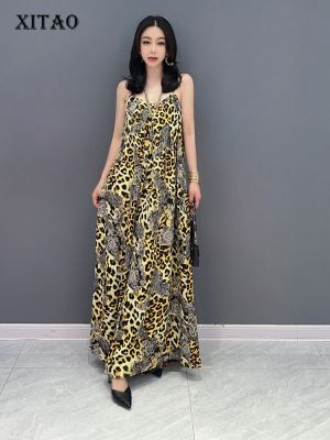 XITAO Jumpsuits Leopard Sleeveless Women Print Strapless Jumpsuits