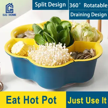 Rotatable Creative Household Hot Pot Plate Double-Layer Kitchen Food  Platter Vegetable Basket Compartment Drained Plastic Vegetable Basket -  China Storage Box and Food Storage Box price