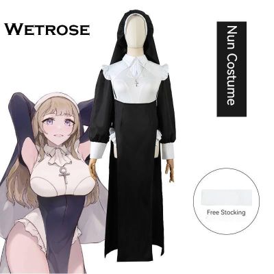 ✱ 【Wetrose】Original Women Lady Sister Nun Sexy Cosplay Costume Full Set Uniform For Halloween For Christmas For Party Event