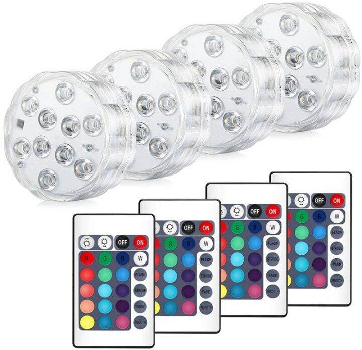 10แอลอีดีอาร์จีบีไฟ-led-ใต้น้ำใต้น้ำไฟกลางคืนกลางแจ้งสระว่ายน้ำแสงแสงสีชาแจกันบ่อตกแต่งงานปาร์ตี้งานแต่งงาน