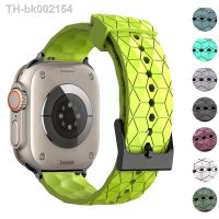 ◐ Football Pattern Strap For Apple Watch Band Ultra 49mm 45mm 44mm 41mm 40mm Silicone Correa Bracelet iWatch Series 3/4/5/6/SE/7/8