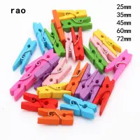 Made in China 25mm 35mm 45mm 60mm 72mm Color  Wooden  Clips  Photo Clips Clothespin Craft Decoration Clips School Office clips Clips Pins Tacks