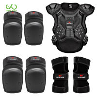 WOSAWE Kids Motorcycle Armor Bandage Jacket Protector Ski Roller Elbow Kneepads Sports Back Protetcion Protective Gear Suit