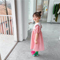 Korean Fashion Toddler Baby Plaid Dress for Kids Sailor Collar School Girls Embroidery Checks Sundress Summer Causal Clothing