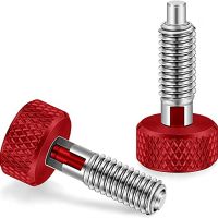 Red Hand Retractable Spring Plunger with Knurled Handle M6 Type Quick Release Pins for Rolling Toolbox