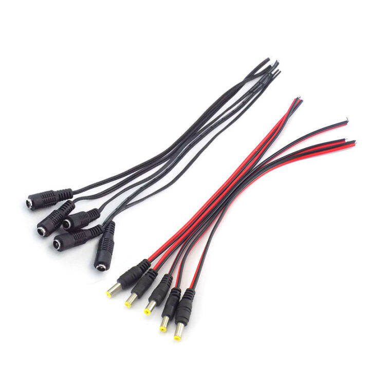 qkkqla-5pcs-12v-ac-dc-male-female-jack-power-cable-cords-connectors-adapter-plug-wire-for-led-strip-light-lamp-cctv-camera