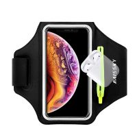 Running Sport Armbands Phone Case on Hand Holder Zipper Car key Pocket Earphone Bag For Airpods Pro iPhone Samsung Arm Band Bags Adhesives Tape