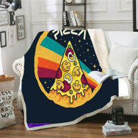 Soft warm pizza planet 3D print Sherpa Bed Blanket Sofa quilting cover