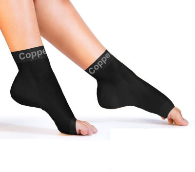 Copper Compression Recovery Foot Sleeves - Ankle and Plantar Fasciitis Support Socks. Guaranteed Highest Copper Planter Fasciitis Sock, Arch Support, Ankle Sleeve. Fit for Men and Women - 1 Pair Large (1 Pair)