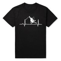 Eat Sleep Ski Birthday Funny Unisex Graphic Fashion New Cotton Short Sleeve Skiing Heartbeat T Shirts O-Neck Harajuku T-Shirt