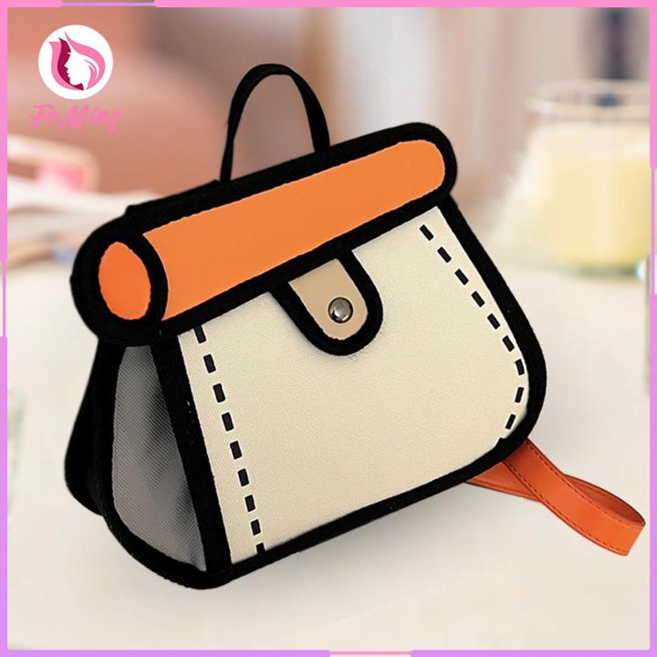 Ladies Purse for Daily Use Crossbody Bag for Women 2D Cartoon 