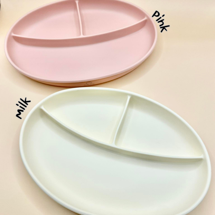 clever-baby-store-จานซิลิโคนทรงรี-มีฐานดูดโต๊ะ-สำหรับ-6-เดือนขึ้นไป-สาย-blw-oval-plate