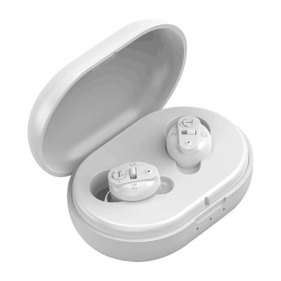 ZZOOI 1 Pair Ear Canal Magnetic Charging Hearing Aids Intelligent Noise Reduction Sound Amplifier for Elderly Portable Charging Box