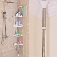 ▲ 4 layer shower corner storage rack firm bathroom shelf free punching storage rack retractable stainless steel kitchen WY815