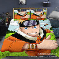 （HOT)3D อะนิเมะ Naruto Digital Printing เซ็ตสามชิ้น wish ชุดเครื่องนอนและผ้าห่ม
