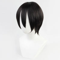 Mikasa Ackerman Attack on Titan Cosplay Costume Heat Resistant Synthetic Short Black Hair + Free Wig Cap