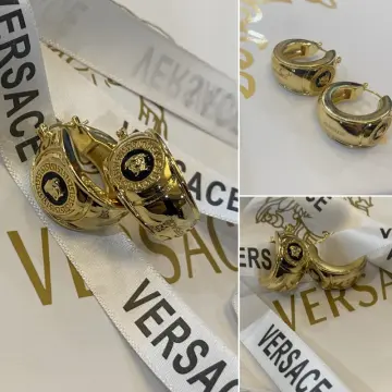 Versace Gold V Stud Earrings Versace