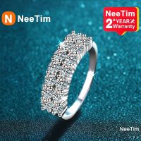 NeeTim 1.4CT ทุกแหวนมอยส์ซอไนต์สำหรับผู้หญิงประกายเงินแหวนแต่งงานด้วยเครื่องประดับชุบ Gpld