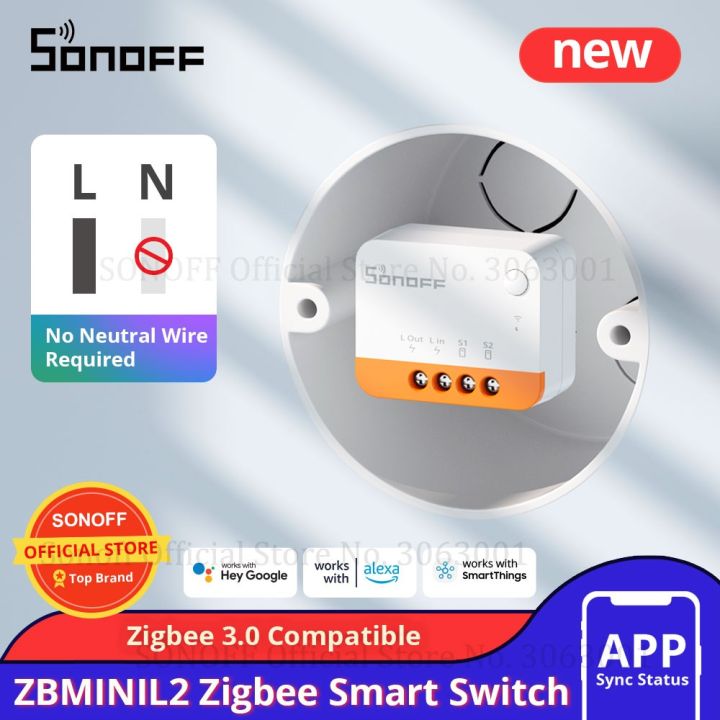 1-5PCS SONOFF Zigbee 3.0 Smart Switch ZBMINI-L2 Two Way Relay Module APP  Control