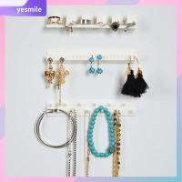 YESMILE 9pcs/set ติดผนังแบบติดผนัง ตะขอเครื่องประดับกาว ทนทานต่อการใช้งาน สีขาวขาว ที่วางของ มีประโยชน์และดี พลาสติกสำหรับตกแต่ง ยืนแสดง สร้อยคอสำหรับผู้หญิง