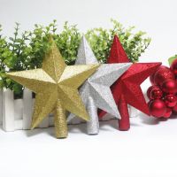 Christmas red gold powder decoration hanging star gold silver three-dimensional childrens holiday dance performance props five-pointed star