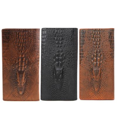 （Layor wallet）  Men 39; S 3D Alligator Wallet Bifold ID Card Holder Purse Case Long Clutch Billfold