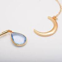 สร้อยคอแฟชั่น สีทองสุดหรู ลายพระจันทร์ หยดน้ำ lady Neckless (BLG003)