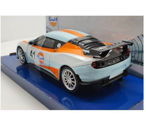 โมเดลรถแข่ง-no-79660-lotus-evora-gt4-41-สีฟ้า-อัตราส่วน-1-24-จำลองเหมือนจริง-ผลิตจากโลหะผสม-diecast-model-ประตูรถเปิดซ้ายขวาได้