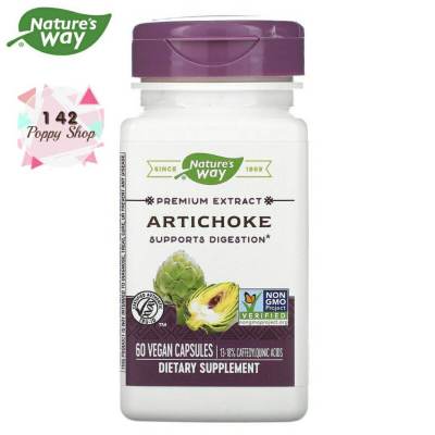 อาร์ติโชค Natures Way Standardized Artichoke Extract 600 mg with Milk Thistle Seed Extract/ 60 Veg Caps