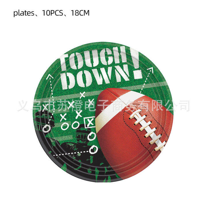 football-rugby-party-decorations-tablecloth-flag-banner-tableware-disposable-fork-spoon-plates-napkins