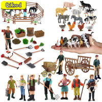 Simulated Farm Character Animal Figurine Breeder Fence Tools Horses Solid Plastic Action Figures Kids Farm Toy Collection