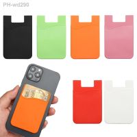 Fashion ID Card Holder Adhesive Sticker Cell Silicone Phone Holder Cellphone Accessories Business Credit Pocket Wallet Case
