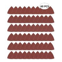 New 60pcs Triangular Hook and Loop Triangle-Sandpaper  Fit 3-1/8 Inch Oscillating Multi Tool Sanding Pad  Assorted 40 60 80 10 Power Sanders