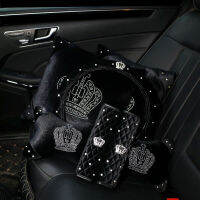 Universal Queens Auto Steering Wheel Cover Bling Diamond Crown Neck pillows Rhinestones Auto Interior Decoration For Women