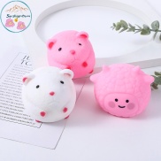 Đồ chơi Squishy Mochi hình CON CHUỘT HAMSTER MÀU HỒNG mềm mịn dễ thương