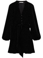 Zaraˉ 4786284 800 autumn and winter new black polka dot all-match velvet tie shirt dress female