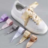 【HOT】✿ 1 Silk Shoe Laces Flat 2CM Width Shoelaces Used Canvas Shoes Accessories Shoelace 22 Colors