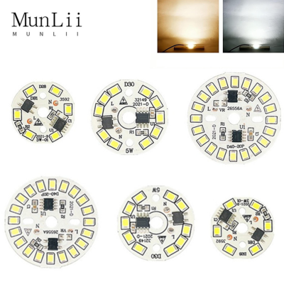 Mun Lii ชิป LED สำหรับโคมไฟหลอดไฟ AC220V-240V 3วัตต์5วัตต์7วัตต์9วัตต์12วัตต์ SMD 2835รอบแสงลูกปัด bul B ชิปแสงสปอตไล90ลูเมน w *